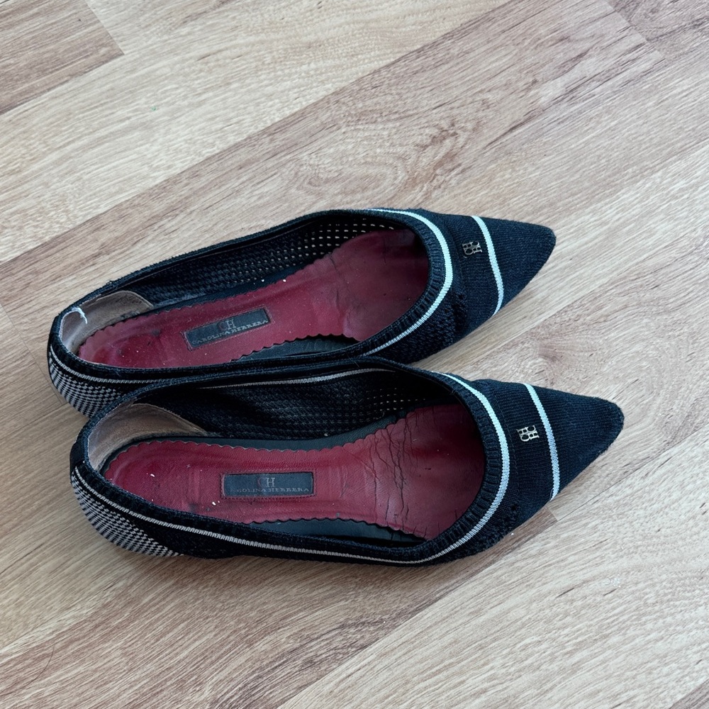 Carolina Herrera Black and white Flats